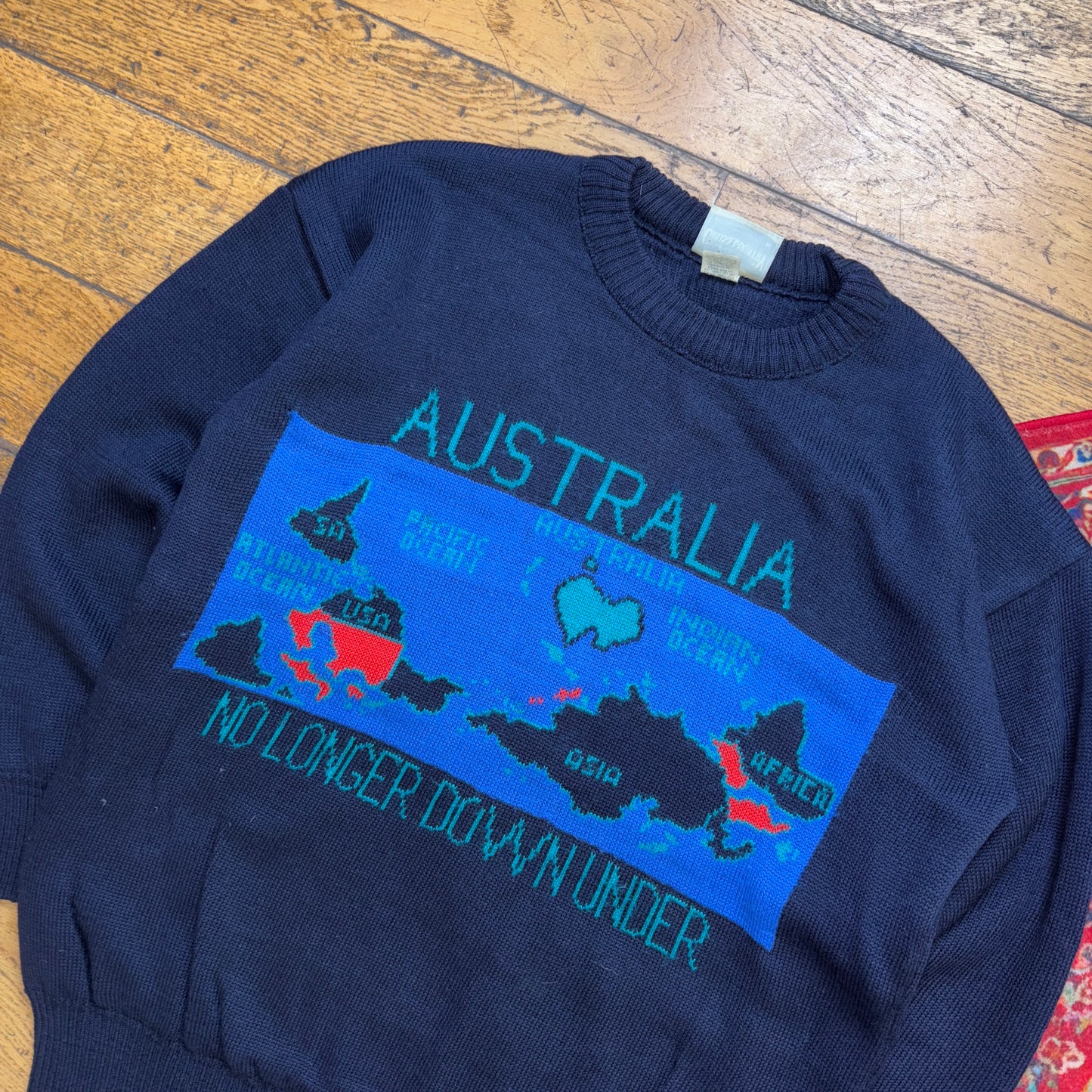 Vintage Navy Australia Wool Chunky Knit Jumper - M