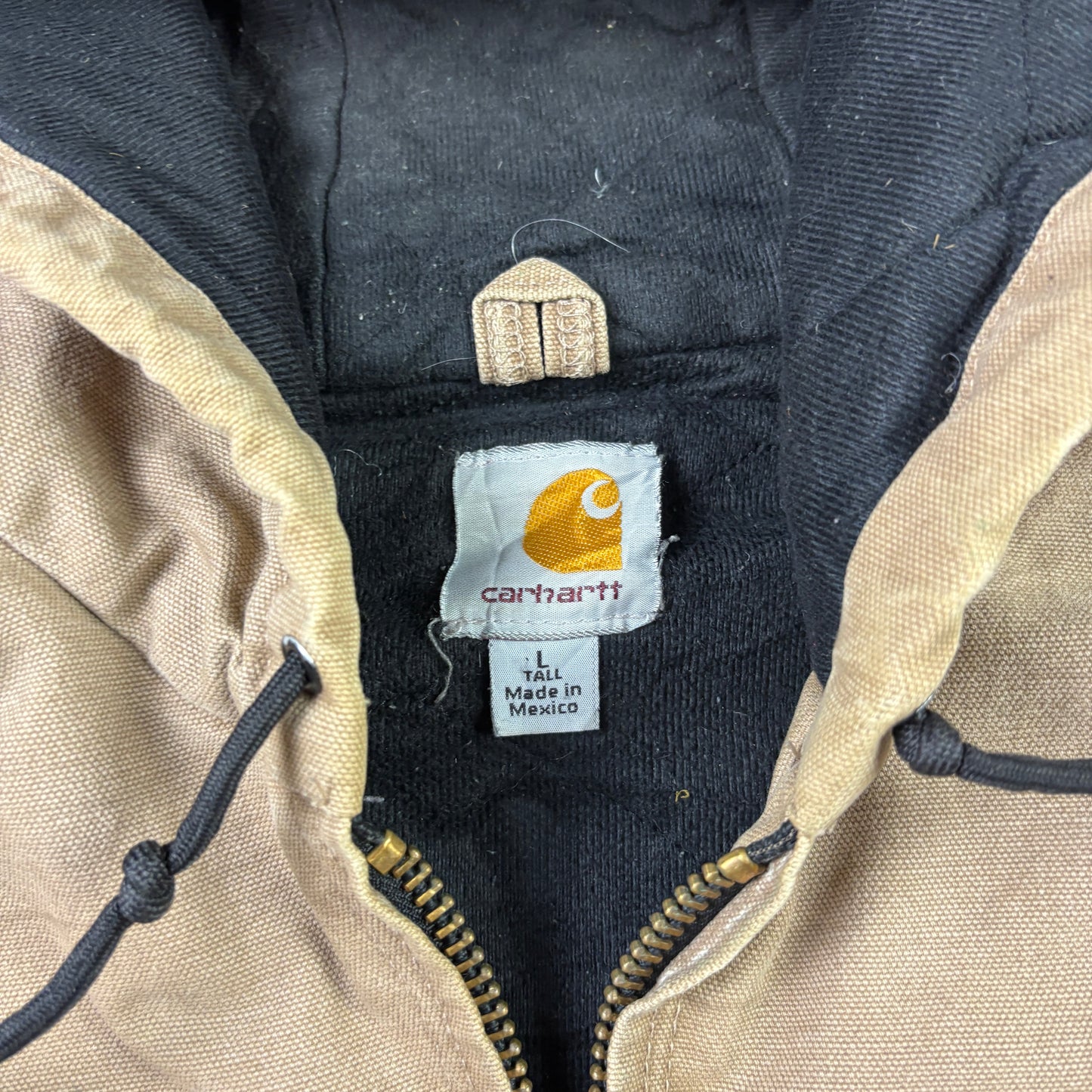 Vintage Carhartt Brown Active Hoodie Workwear Jacket - L