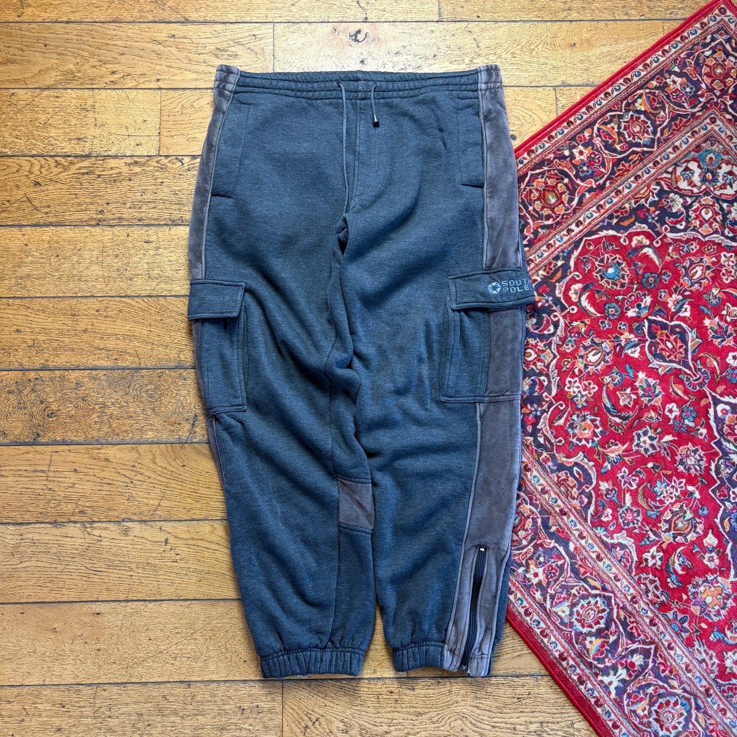 Vintage Southpole Hip Hop Grey Brown Baggy Hip Hop Sweatpants Joggers - XL