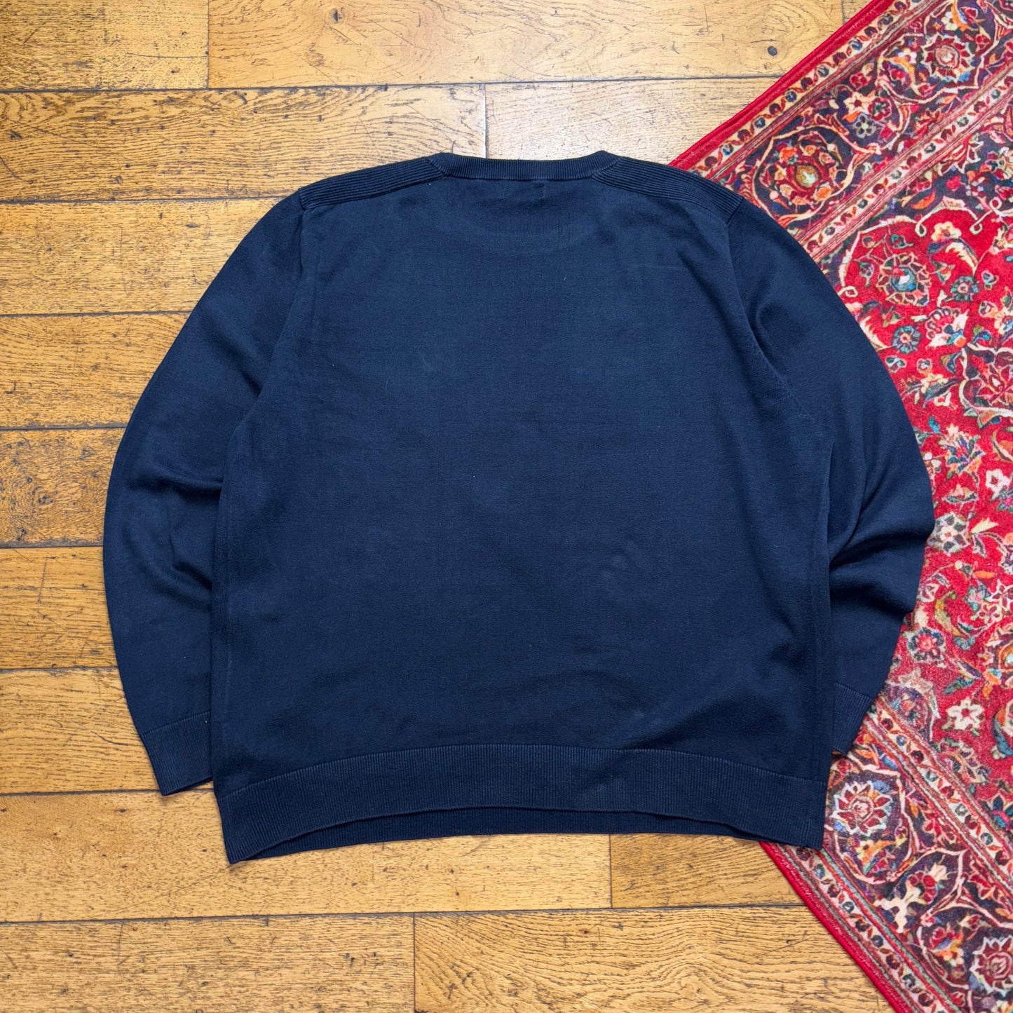 Vintage Nautica Navy Blue Embroidered Knit Jumper - 2XL