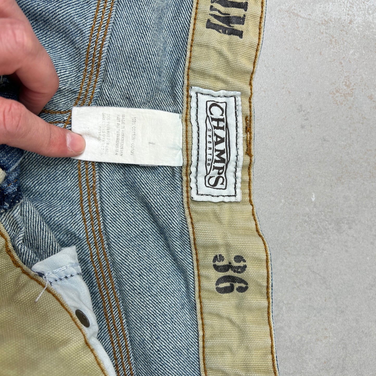 Vintage Embroidered Hip Hop Baggy Blue Shorts Jorts - 38
