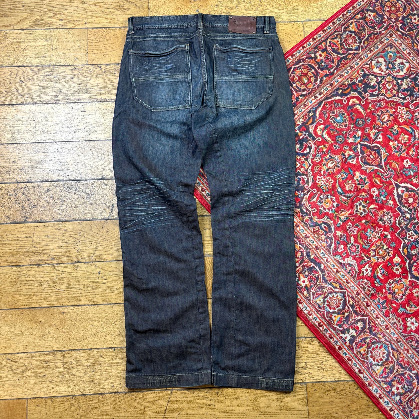 Vintage Blue Y2K Hip Hop Baggy Jeans - 38