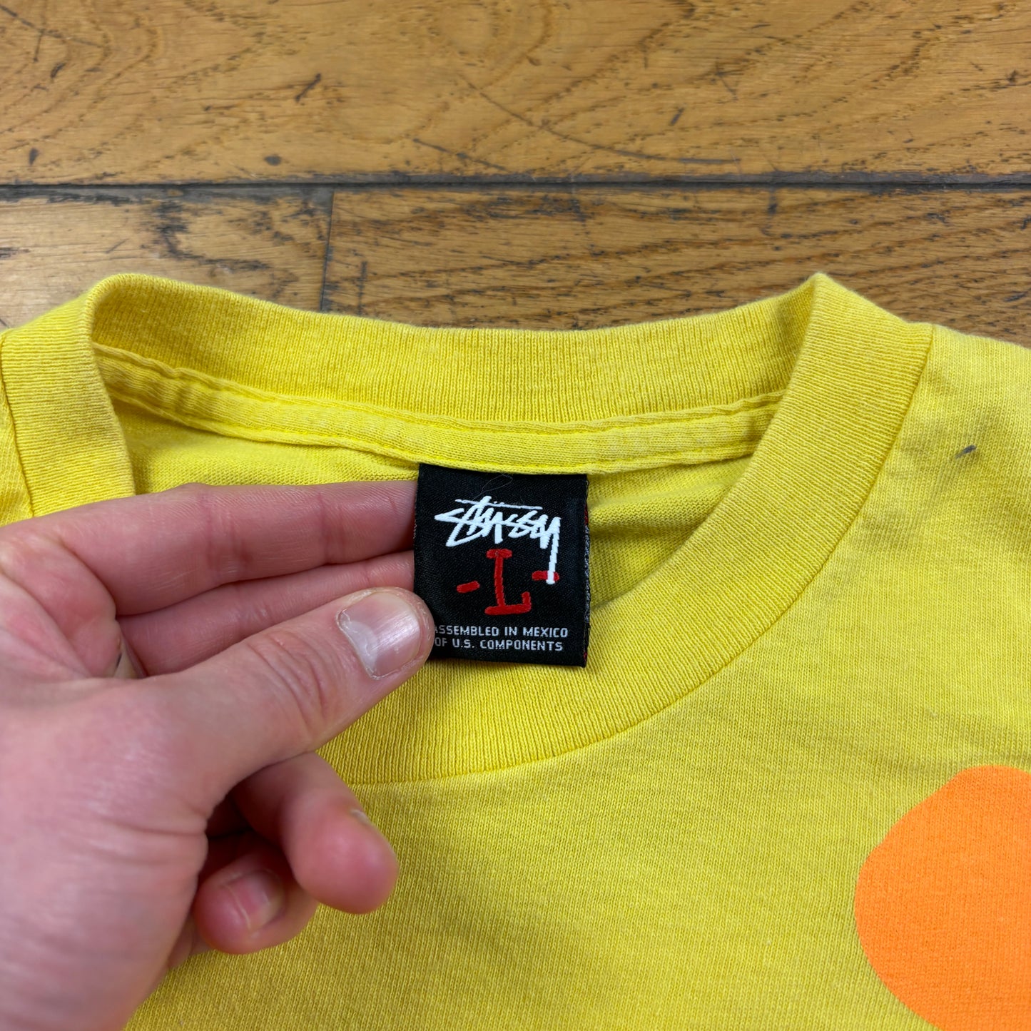 Vintage Stussy Yellow Graphic T-Shirt - M