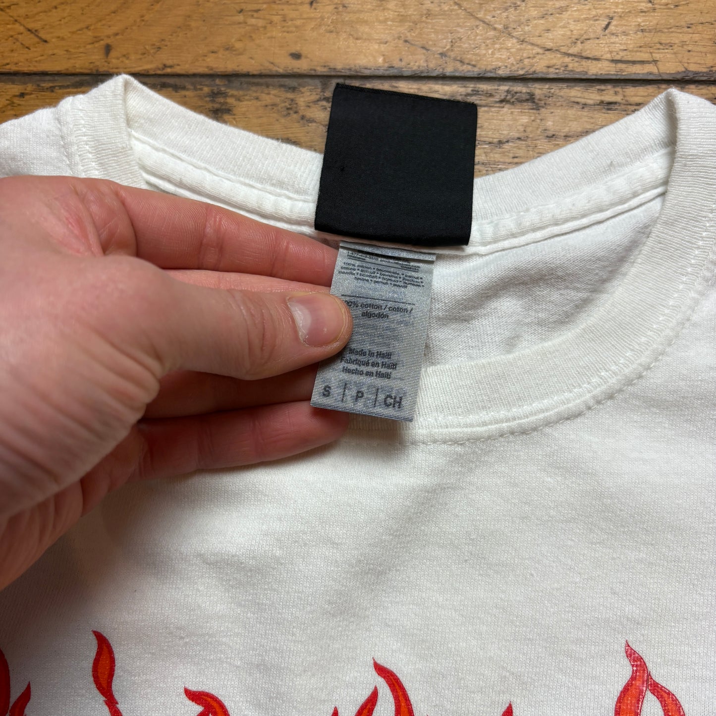 Vintage Thrasher Flames White Skate Graphic T-Shirt - XS