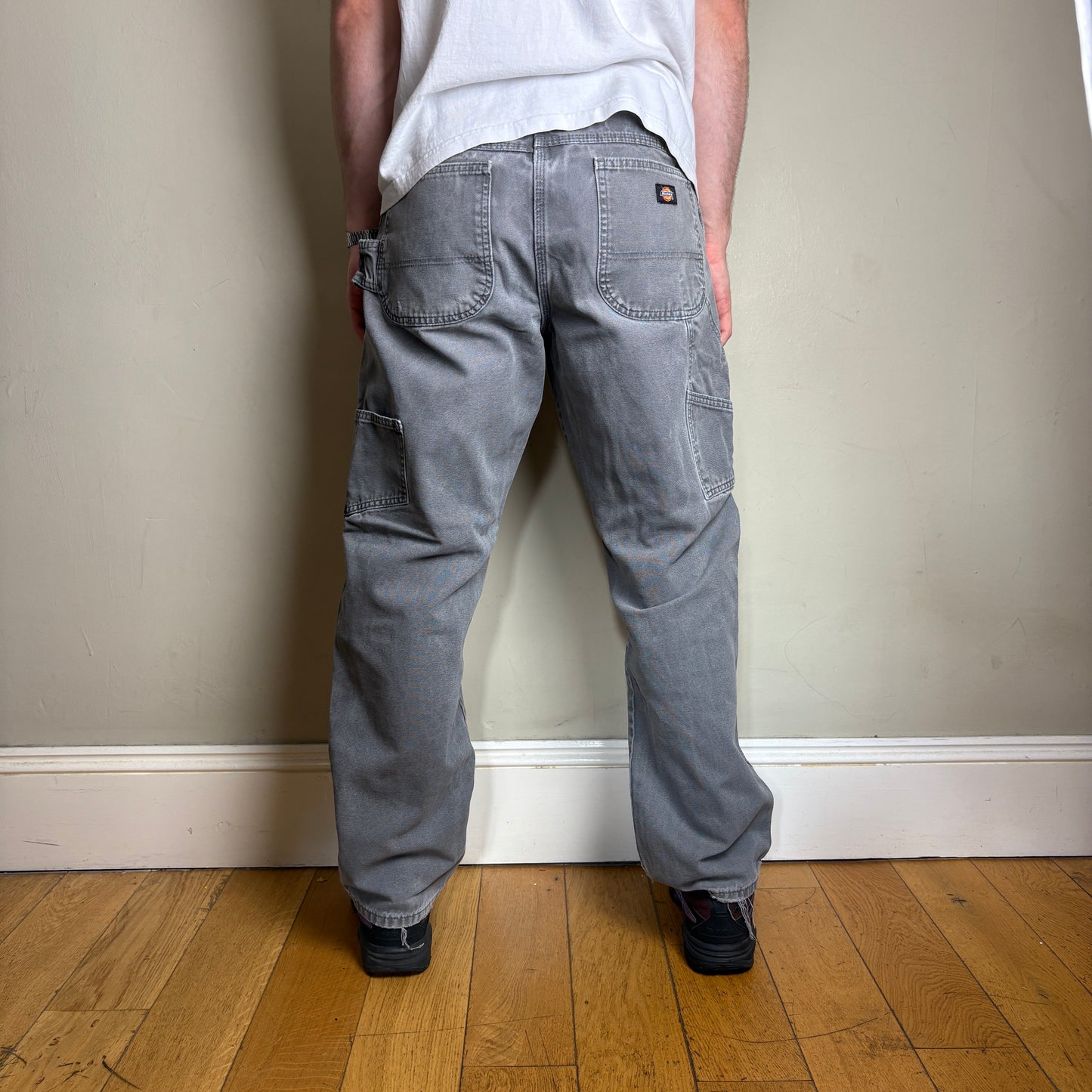 Vintage Dickies Grey Workwear Carpenter Baggy Trousers - 34R