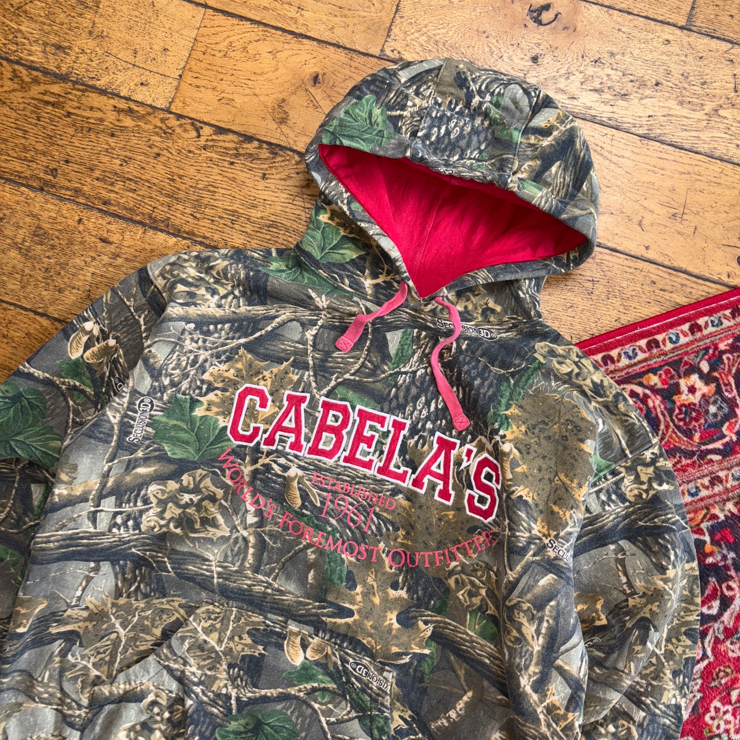 Vintage Realtree Camo Green Hoodie Sweatshirt - L