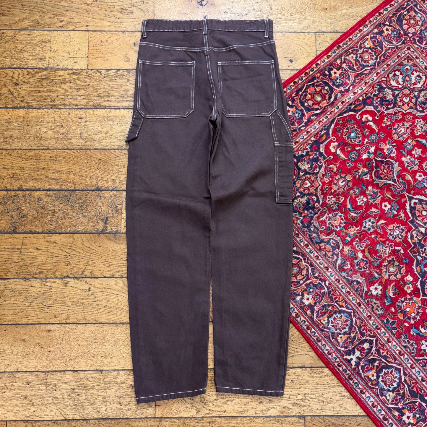 Vintage Bershka Brown Carpenter Workwear Baggy Trousers - 32R