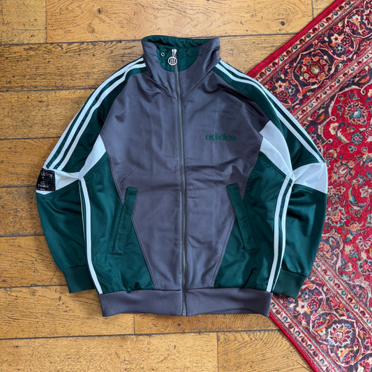 Vintage Adidas Grey Green Tracksuit Track Shell Windbreaker Jacket - S