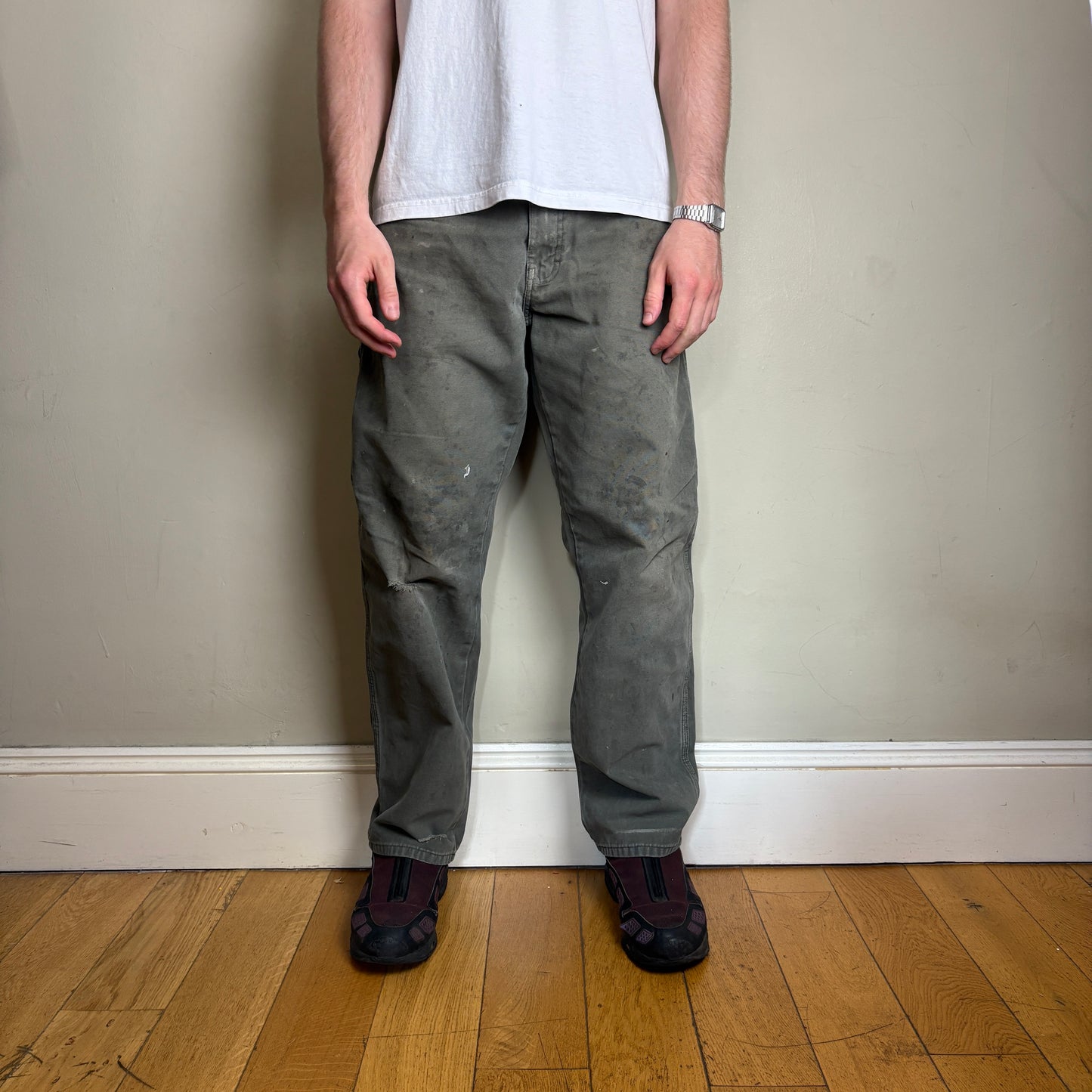 Vintage Dickies Green Workwear Carpenter Baggy Trousers - 34R