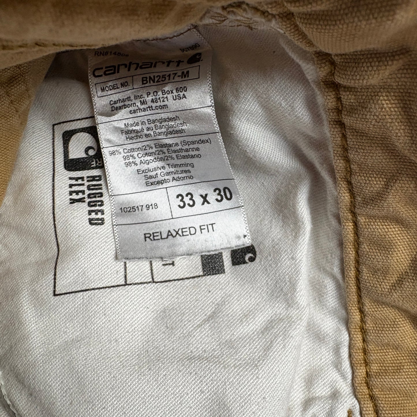 Vintage Carhartt Workwear Carpenter Cream Baggy Trousers - 33S