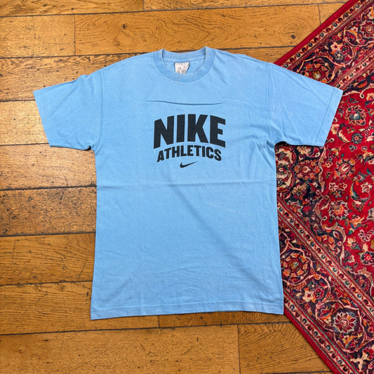 Vintage Nike Athletics Blue Graphic T-Shirt - XS