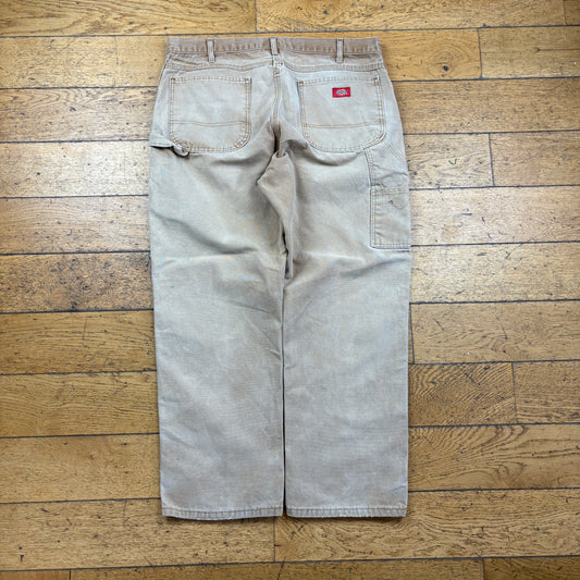 Vintage Dickies Brown Workwear Carpenter Baggy Trousers - 38