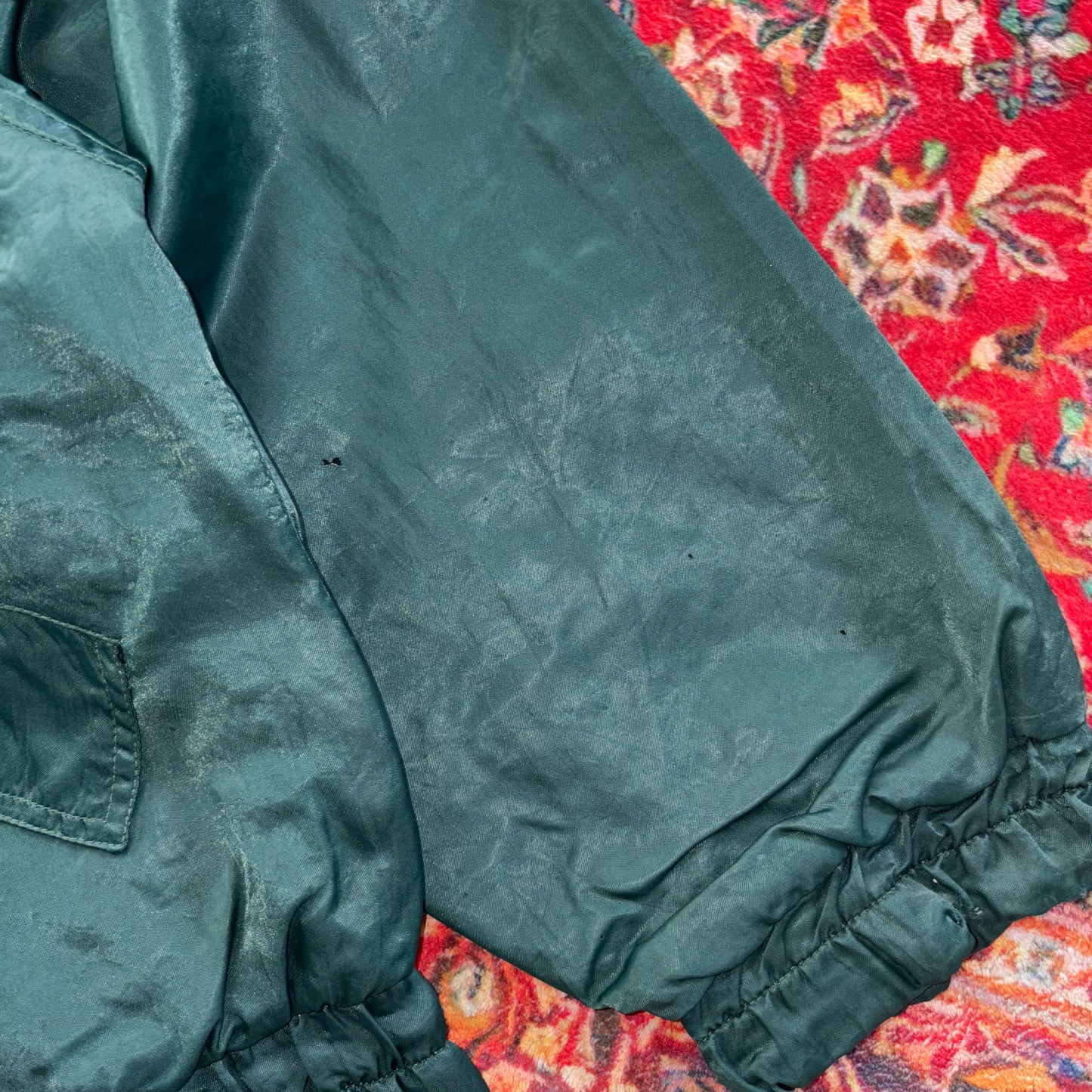 Vintage Levis Green Lightweight Cropped Bomber Jacket - M