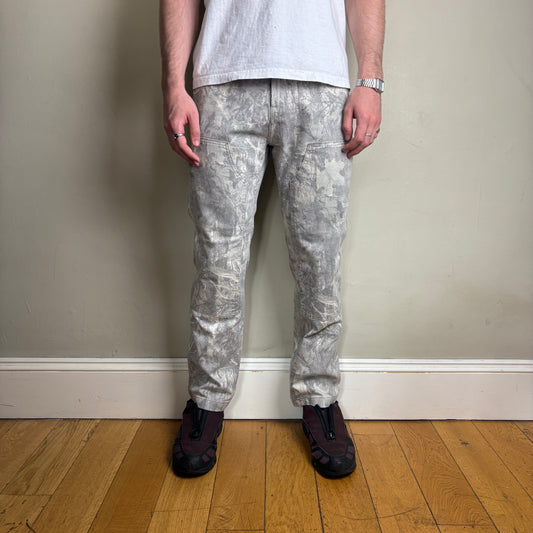 Vintage Hollister Real Tree Camo Grey Double Knee Workwear Trousers - 30R