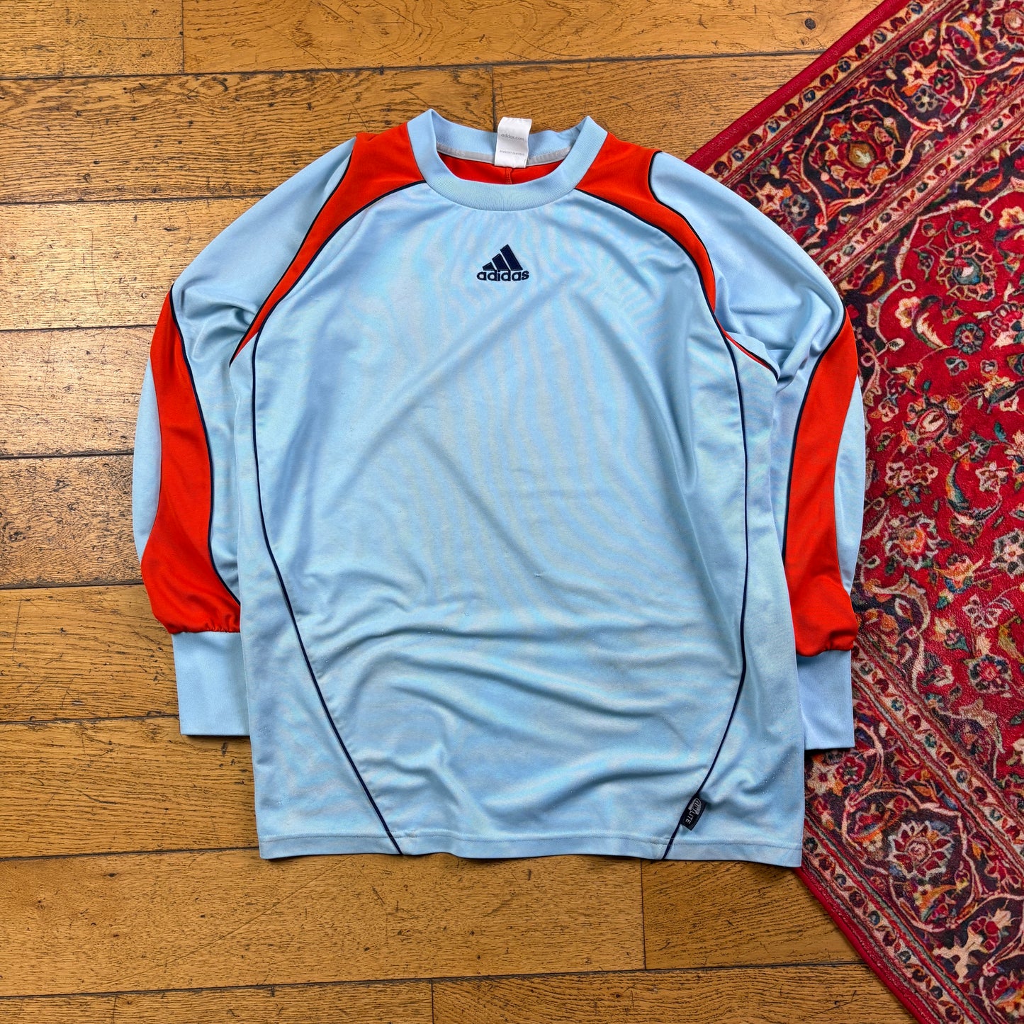 Vintage Adidas Goalkeeper Football Blue Long Sleeve T-Shirt - M