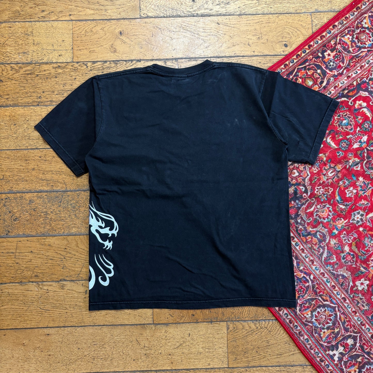 Vintage Chinese Dragon Black Graphic T-Shirt - L