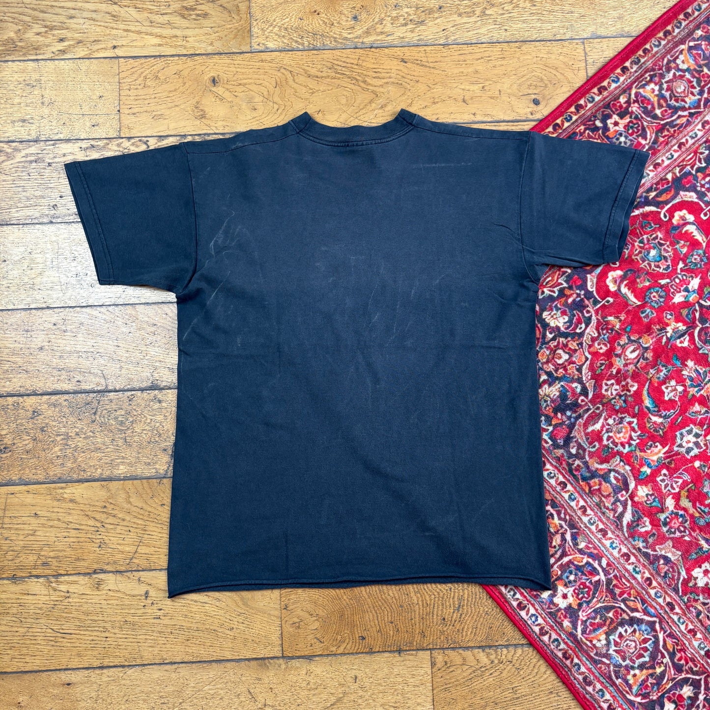 Vintage Faded Black Graphic T-Shirt - M