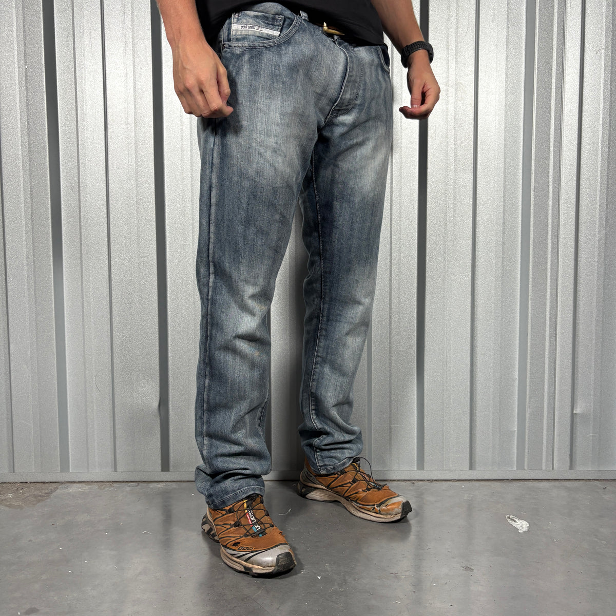 Ecko Unltd Blue Y2K Hip Hop Embroidered Straight Jeans - 36R