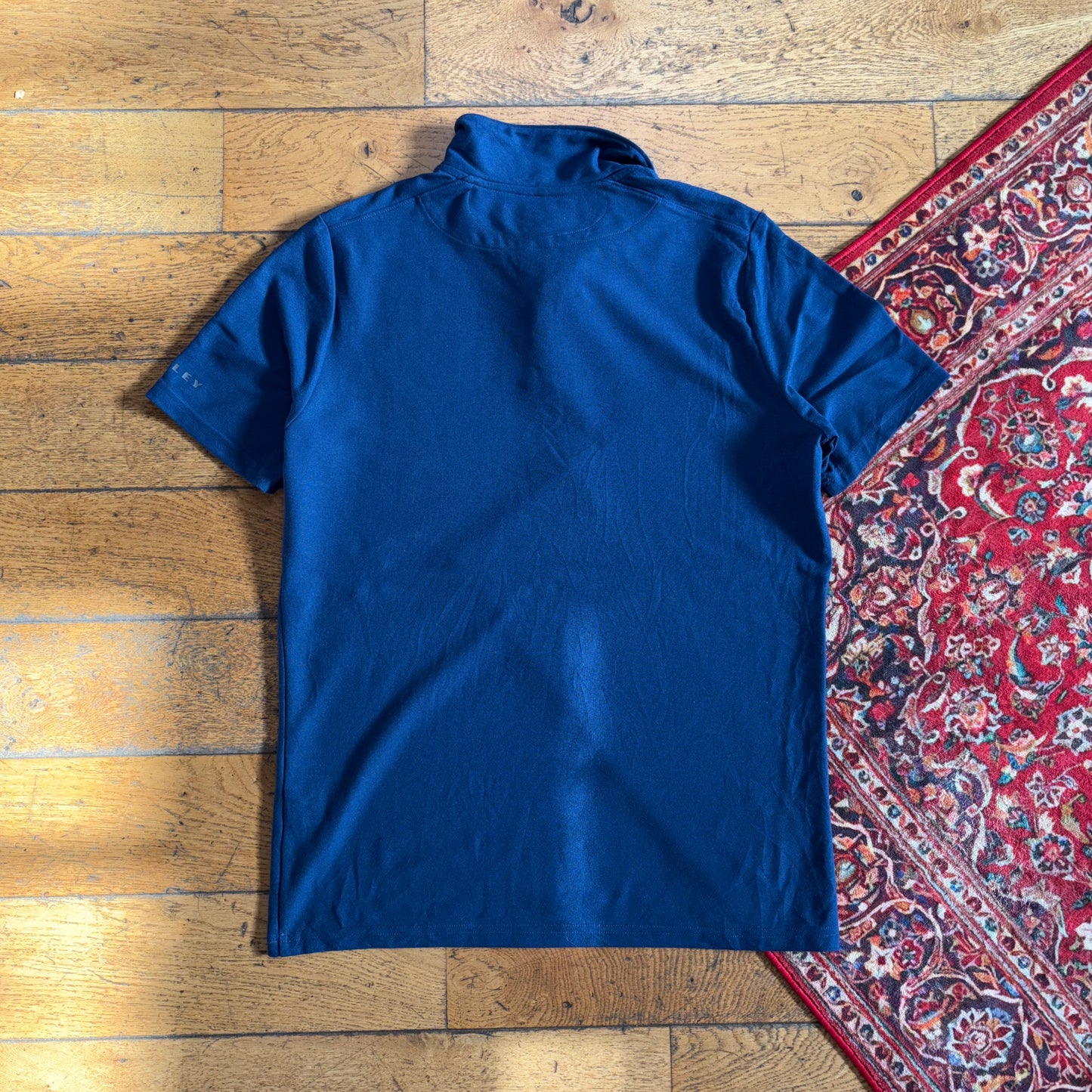 Vintage Oakley Navy Blue Polo Shirt - S