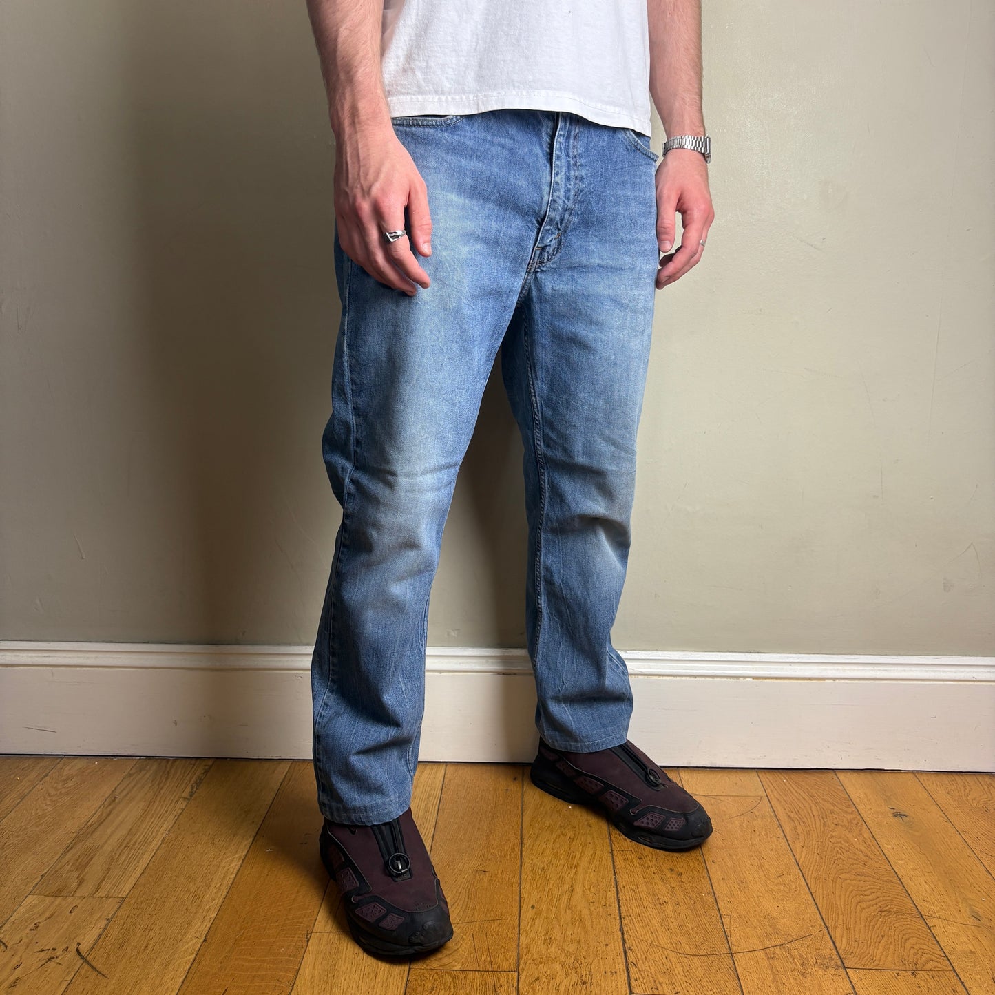 Vintage Levis 514 Straight Blue Denim Jeans - 38S