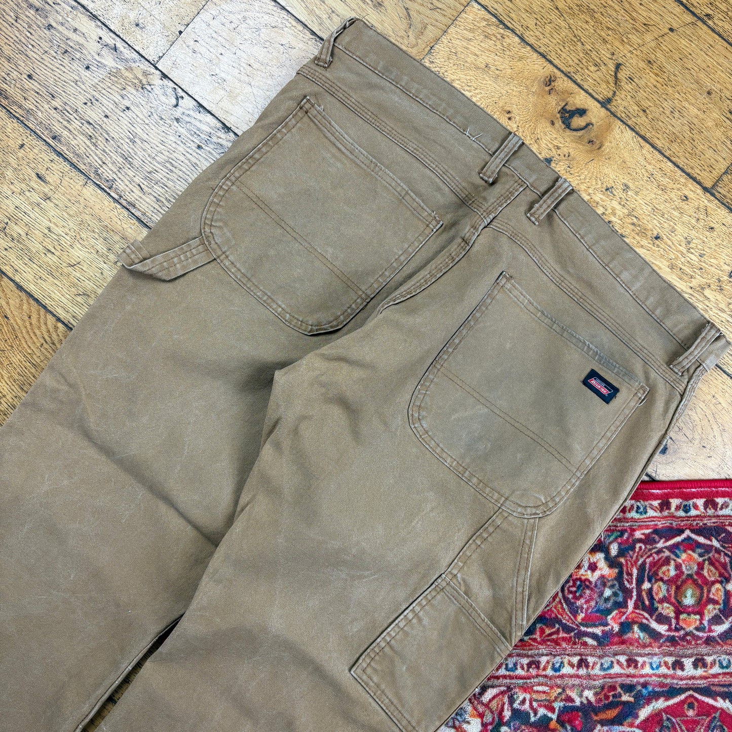 Vintage Dickies Brown Workwear Carpenter Baggy Trousers - 36