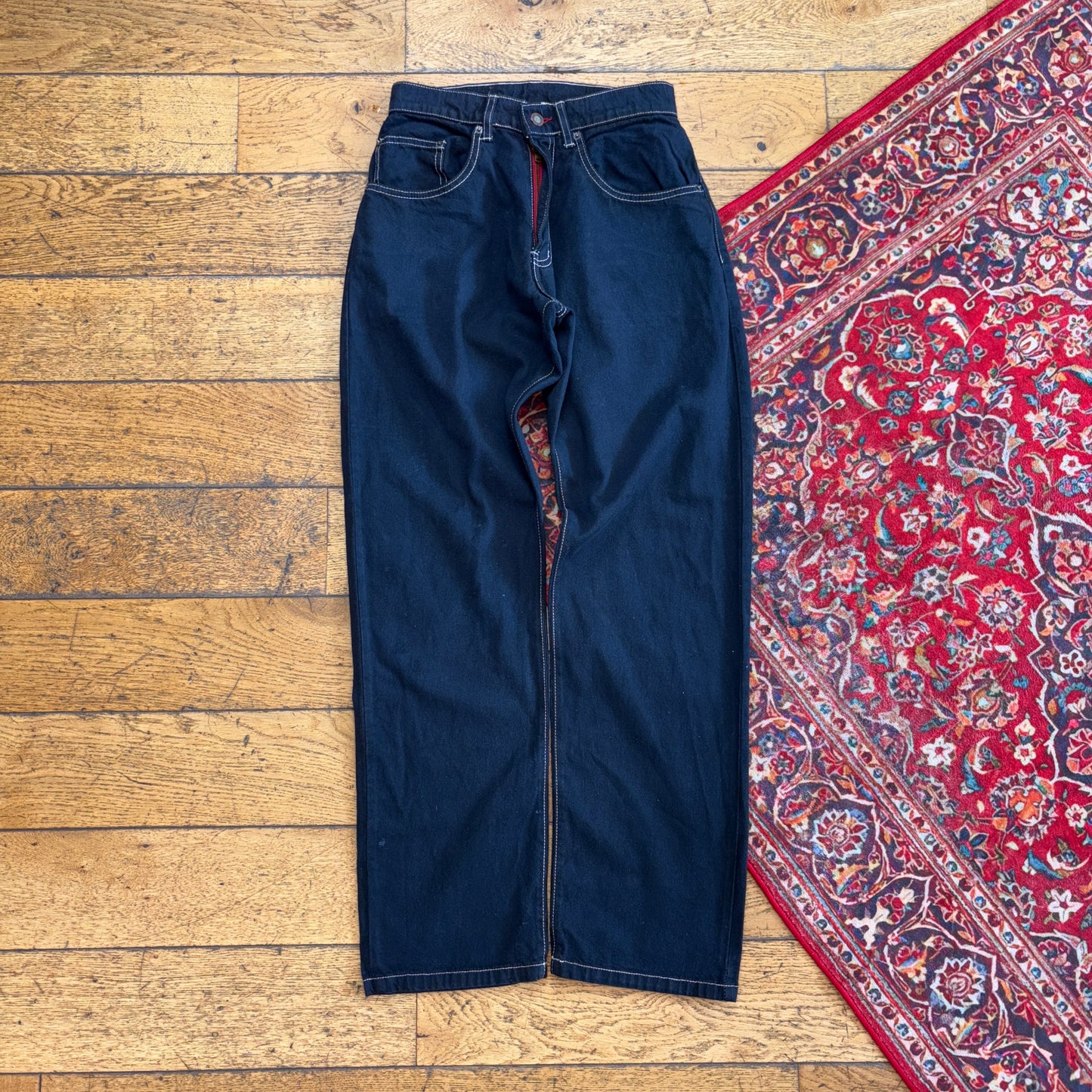 Stussy Black Big Ol' Straight Relaxed Jeans - 26R