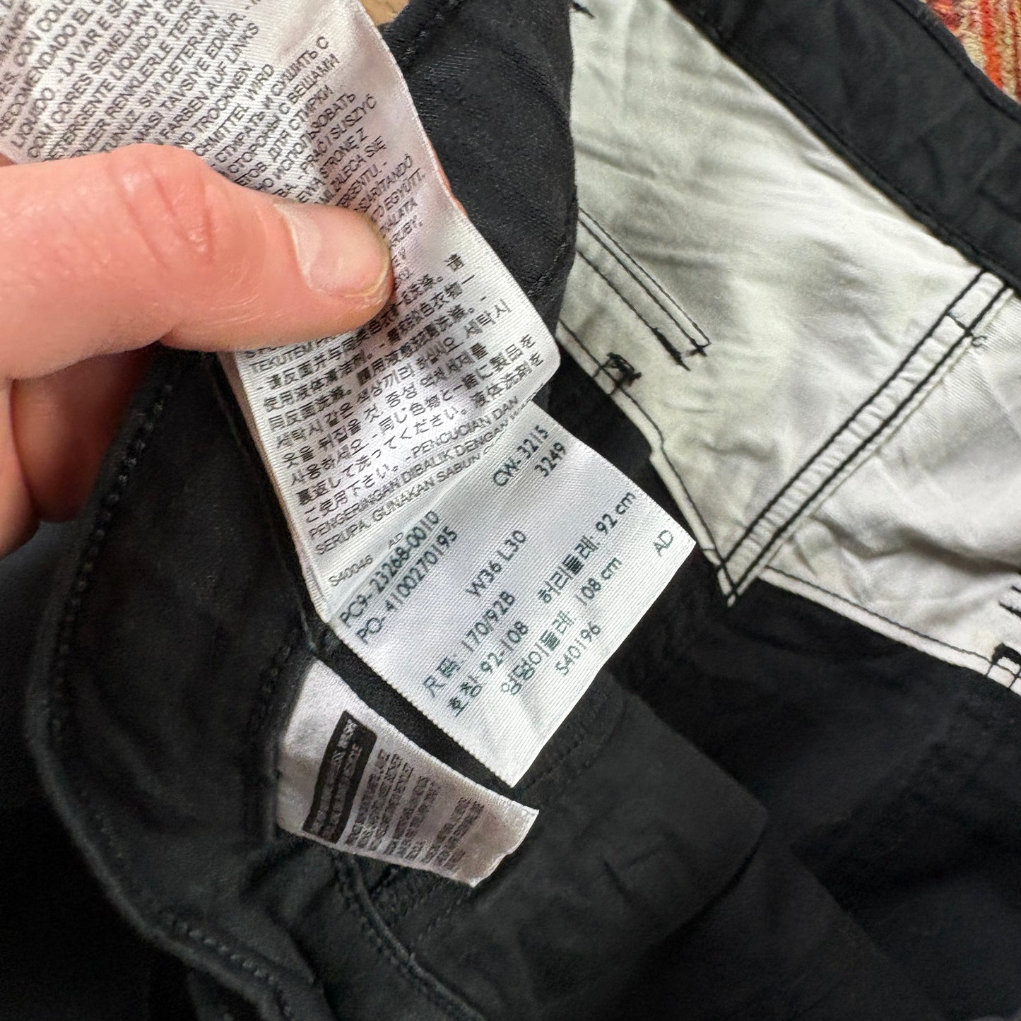Vintage Levis Black Fatigue Pants Trousers - 38