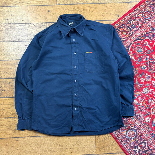 Vintage Schott NYC Navy Embroidered Shirt - L