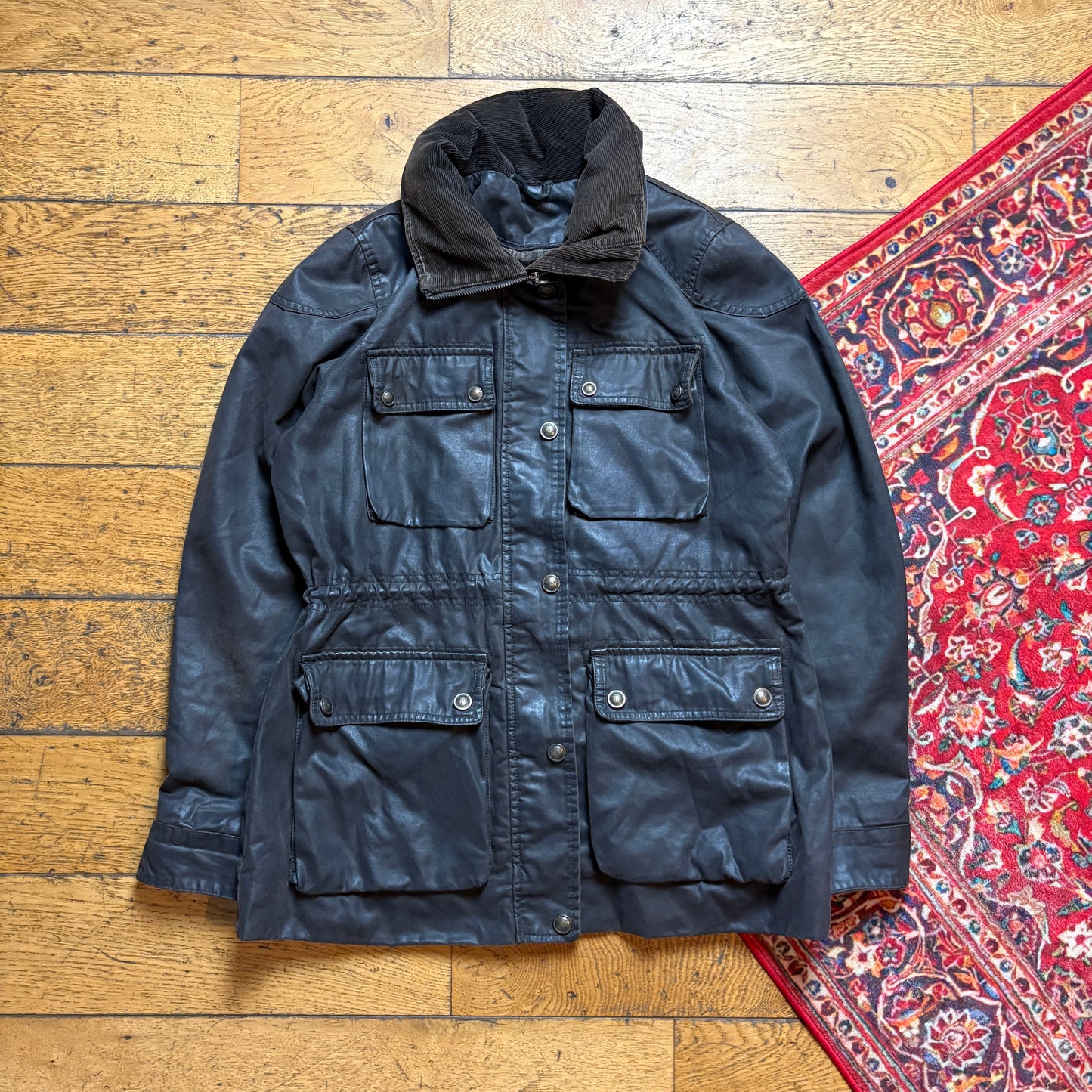 Vintage Fat Face Brown Barbour Style Wax Jacket - XS