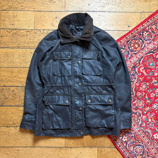 Vintage Fat Face Brown Barbour Style Wax Jacket - XS