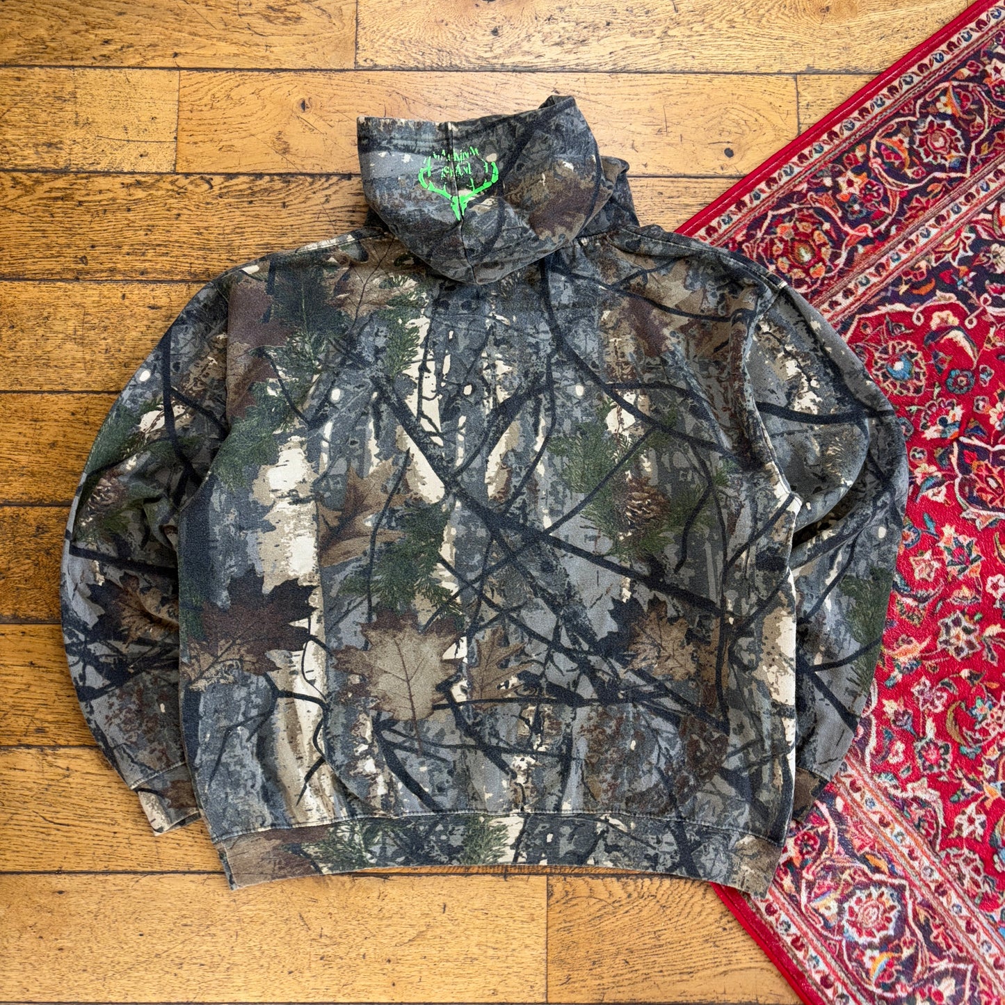 Vintage Realtree Camo Green Hoodie Sweatshirt - XL