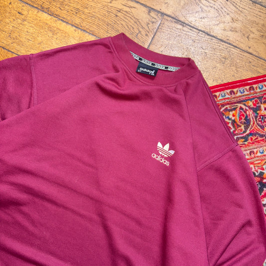 Vintage 90s Adidas Classics Burgundy Embroidered Sweatshirt - XL