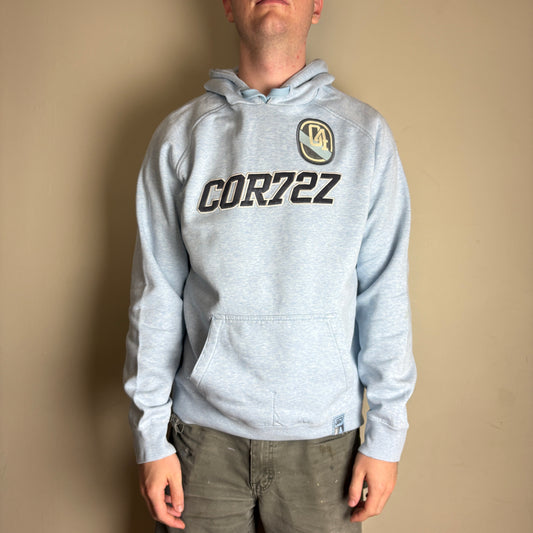 Vintage Nike Cortez Y2K Blue Embroidered Hoodie Sweatshirt - L
