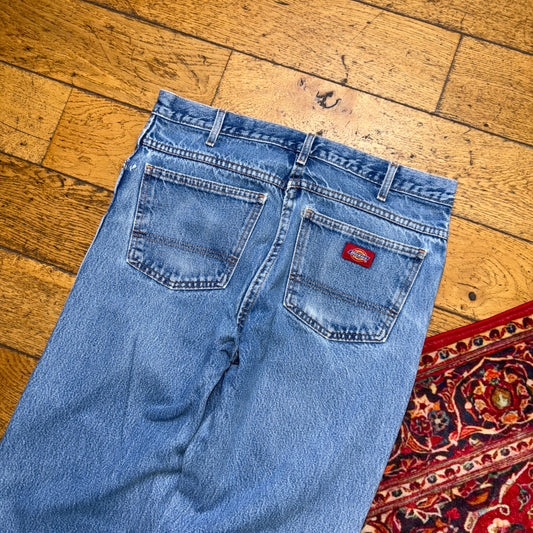 Vintage Dickies Workwear Carpenter Straight Blue Jeans - 33L