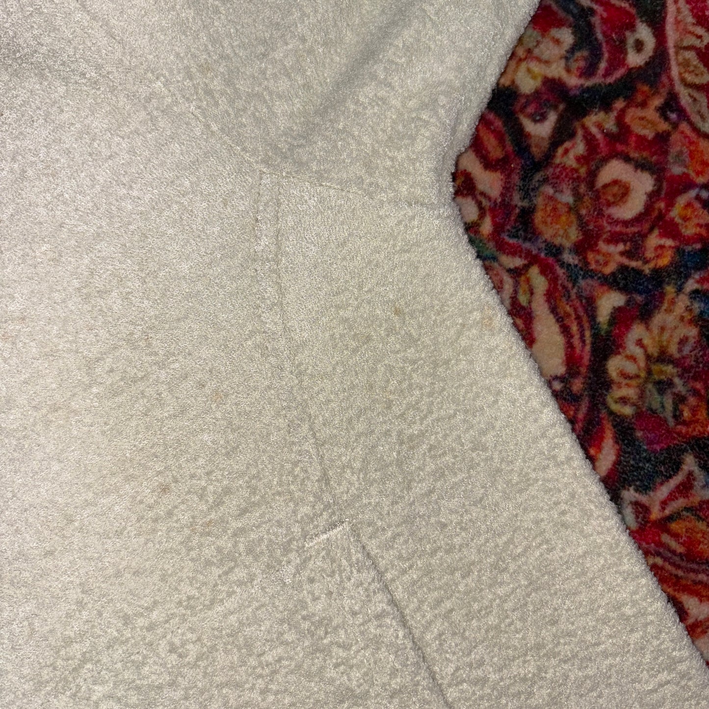 Vintage Nike 00s Cream Fleece Hoodie Y2K Embroidered Sweatshirt - S