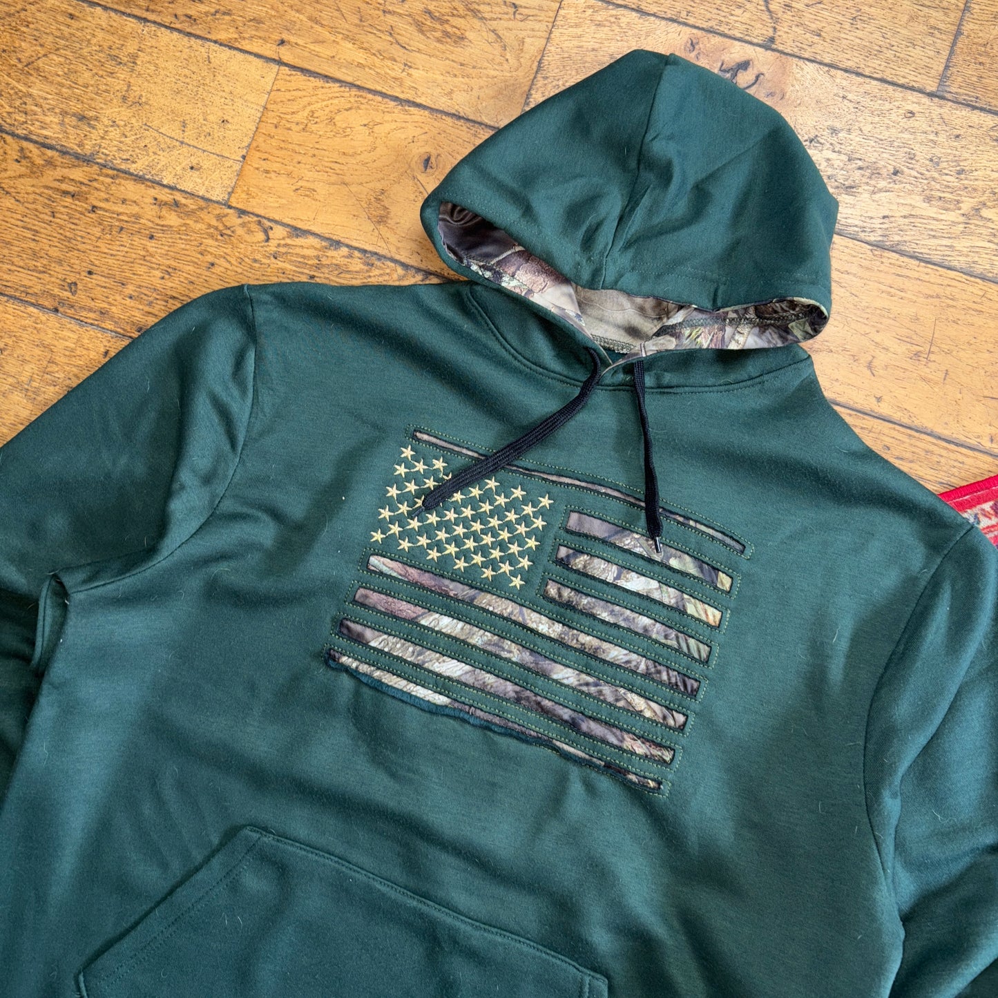 Vintage Realtree Camo Green USA Hoodie Sweatshirt - XL