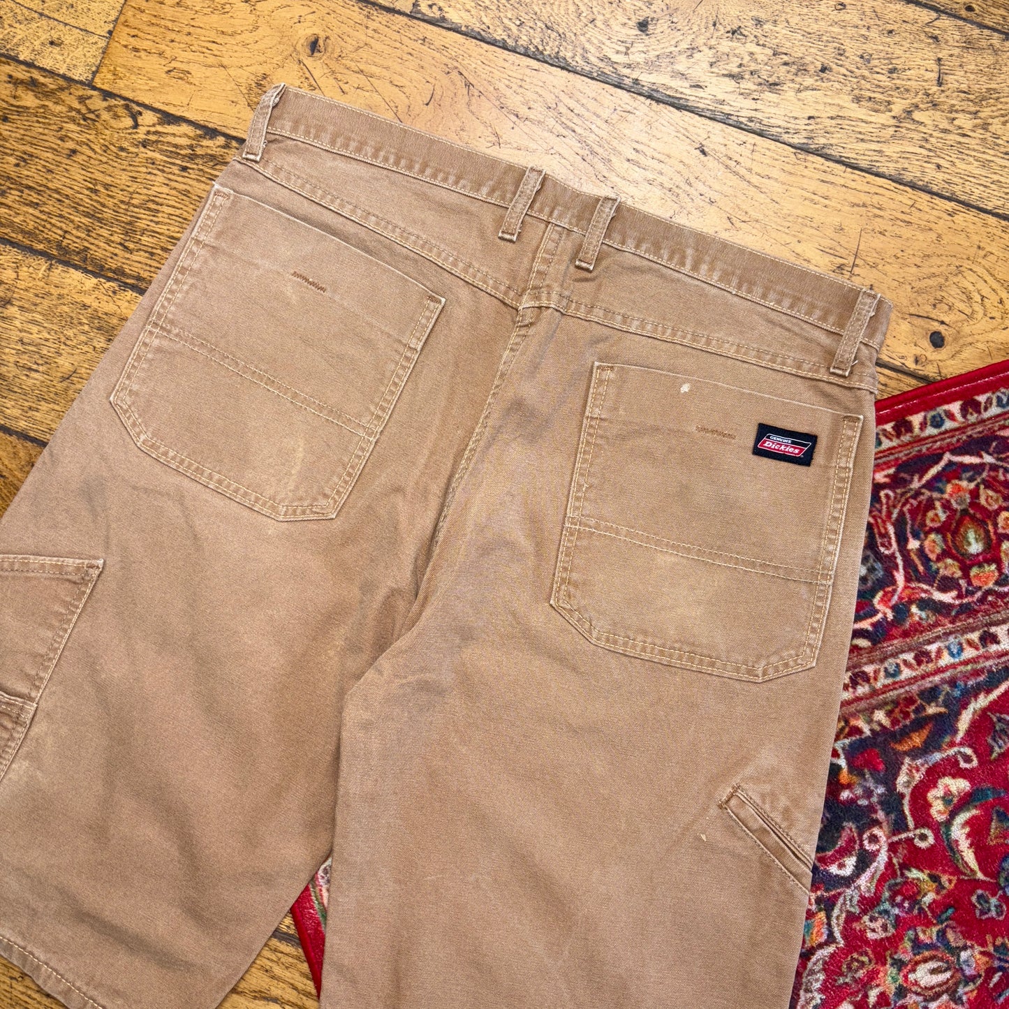 Vintage Dickies Workwear Carpenter Brown Baggy Shorts - 36