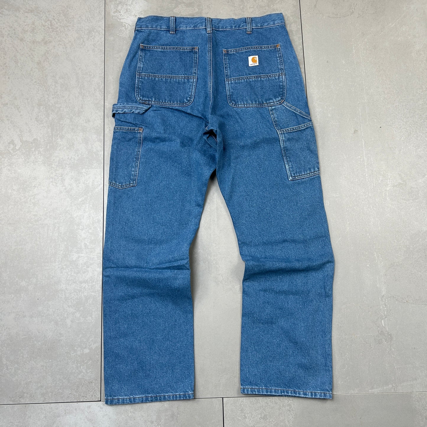 New Carhartt Double Knee Carpenter Blue Baggy Jeans - 34
