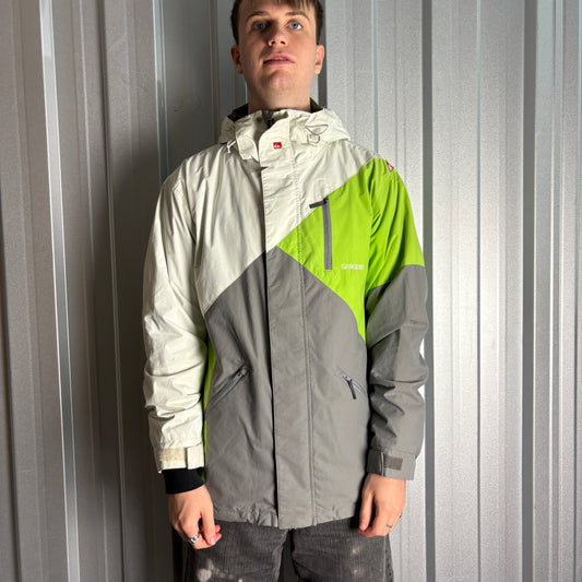 Vintage Quiksilver Grey Green Ski Snow Surfwear Jacket Coat - M