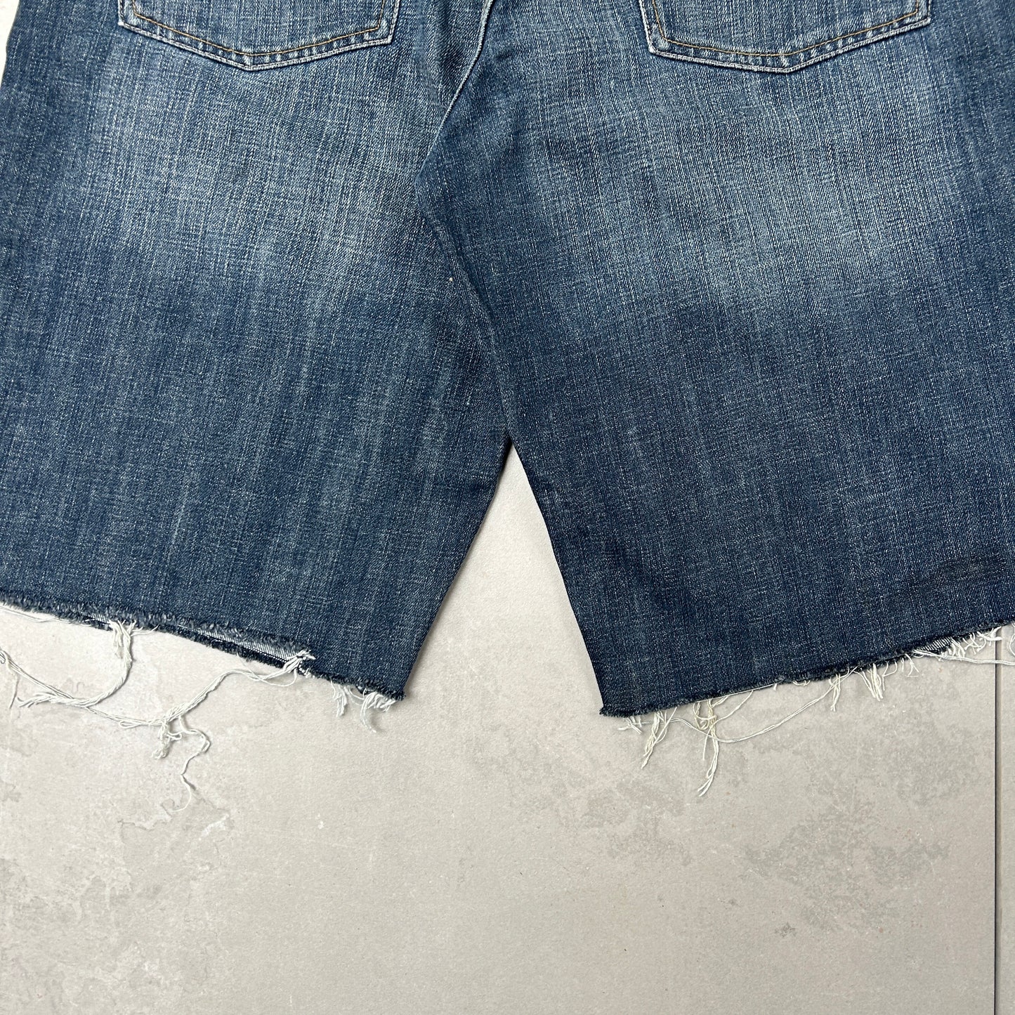 Vintage Embroidered Hip Hop Baggy Shorts Blue Jorts - 36
