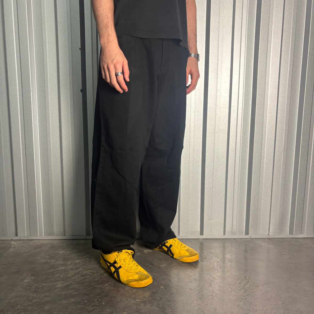 Tommy Hilfiger Black Denim Hip Hop Y2K Baggy Jeans - 38R