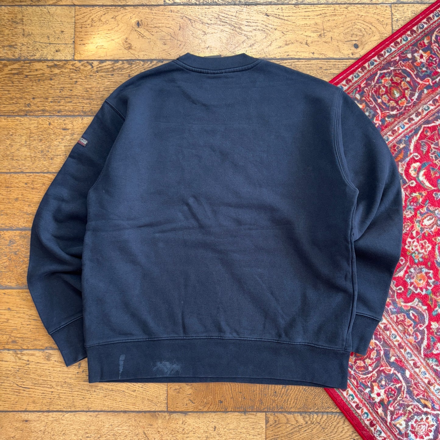 Vintage Napapijri Black Embroidered Sweatshirt - M