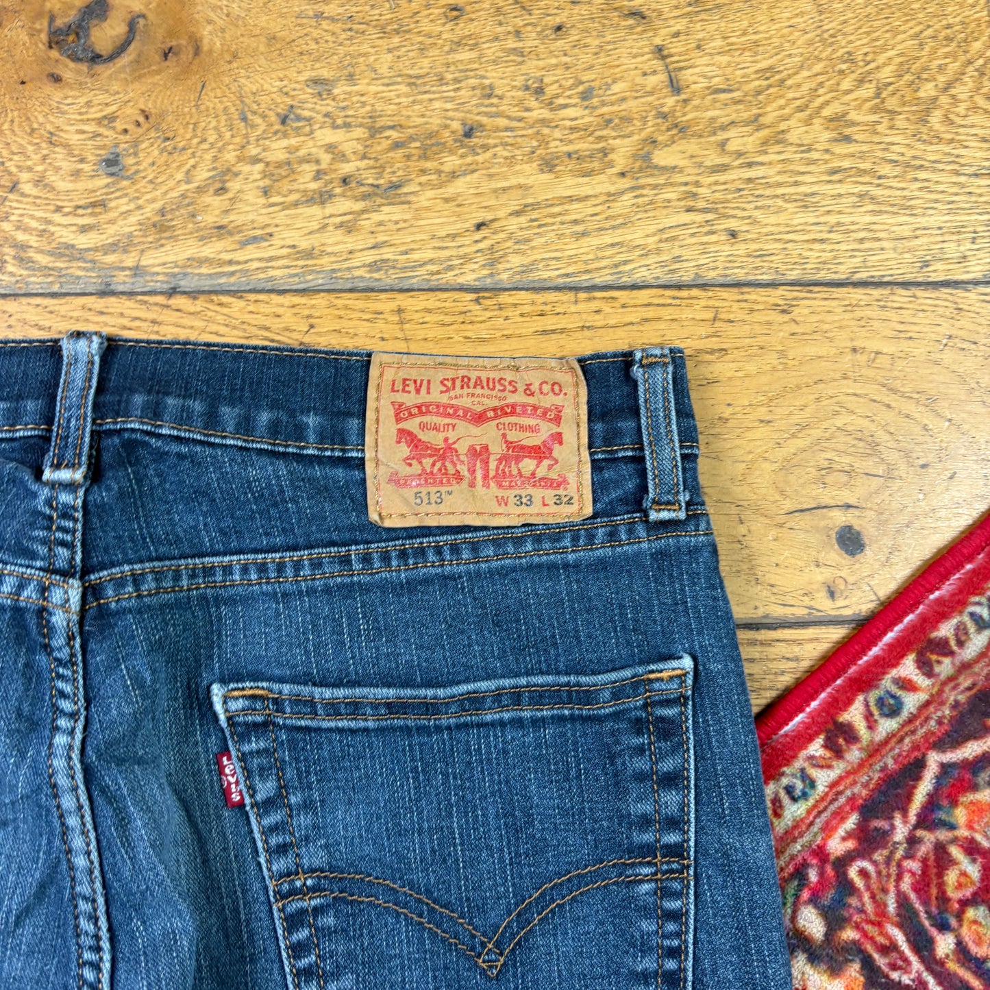 Vintage Levis 513 Straight Blue Denim Jeans - 34
