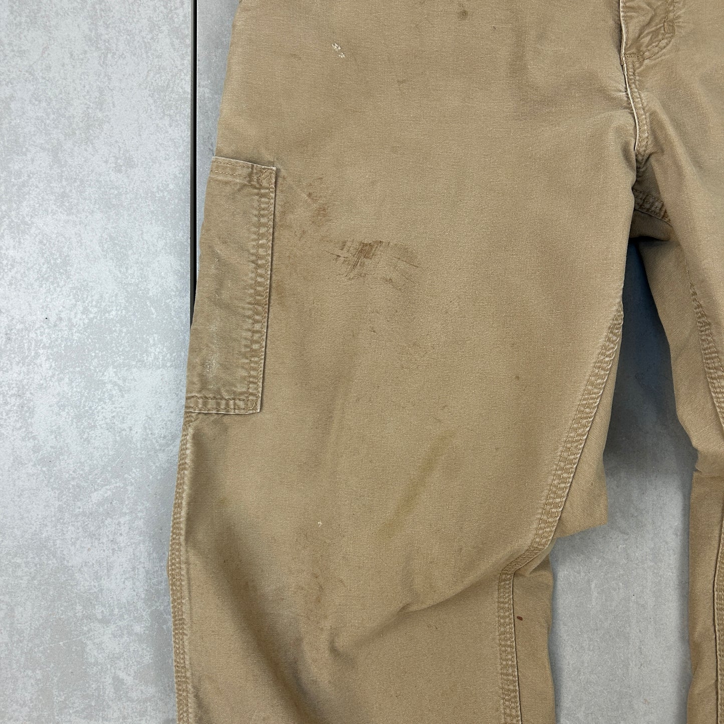 Vintage Carhartt Light Brown Workwear Carpenter Baggy Trousers - 36