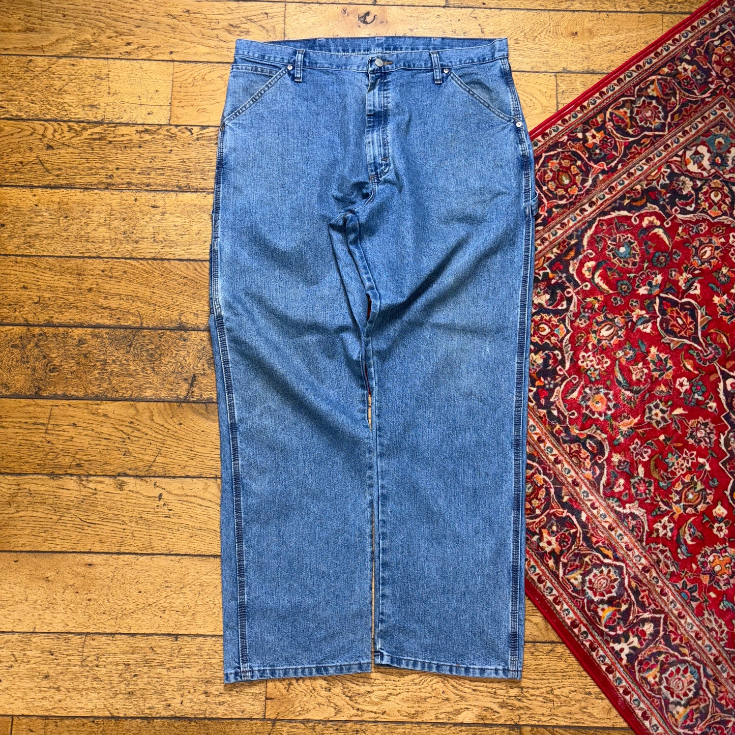 Vintage Wrangler Blue Carpenter Workwear Baggy Jeans - 40R