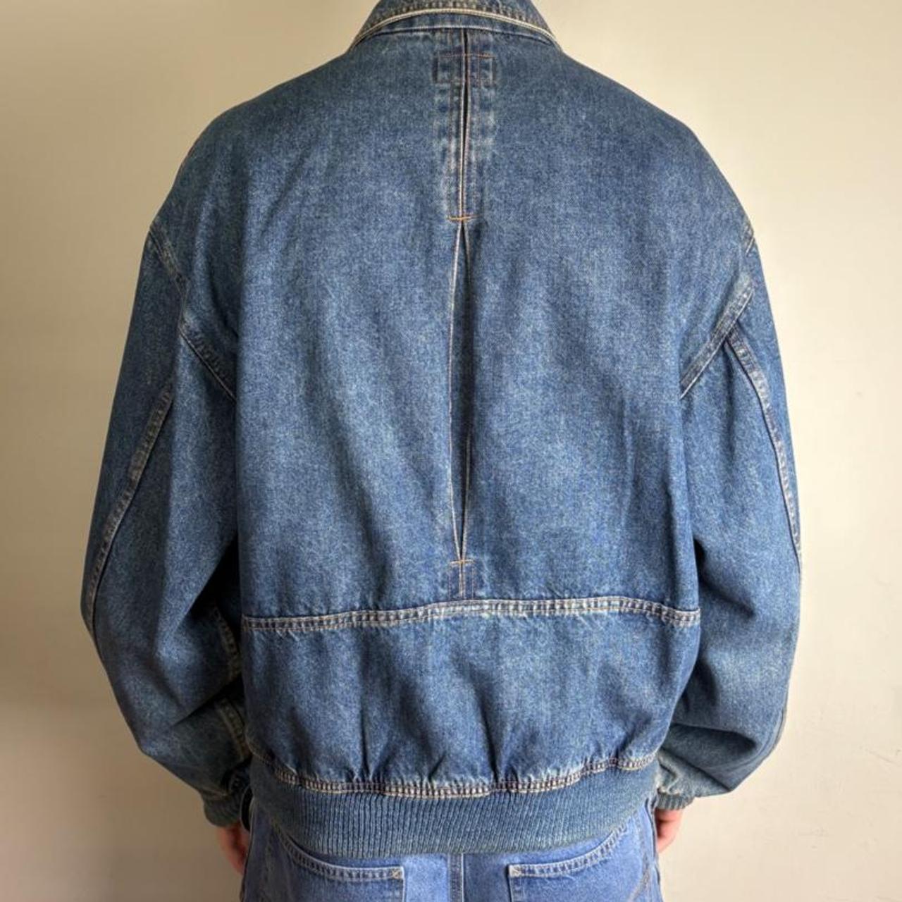 Vintage Trussardi Denim Blue Bomber Utility Jacket - XL