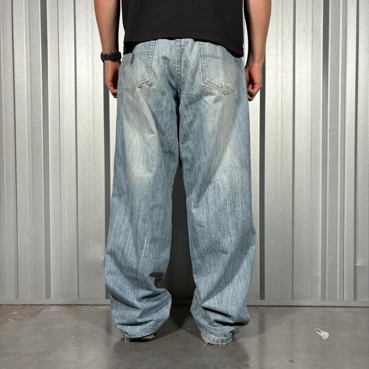 Pelle Pelle Blue Baggy Y2K Hip Hop Jeans - 38R