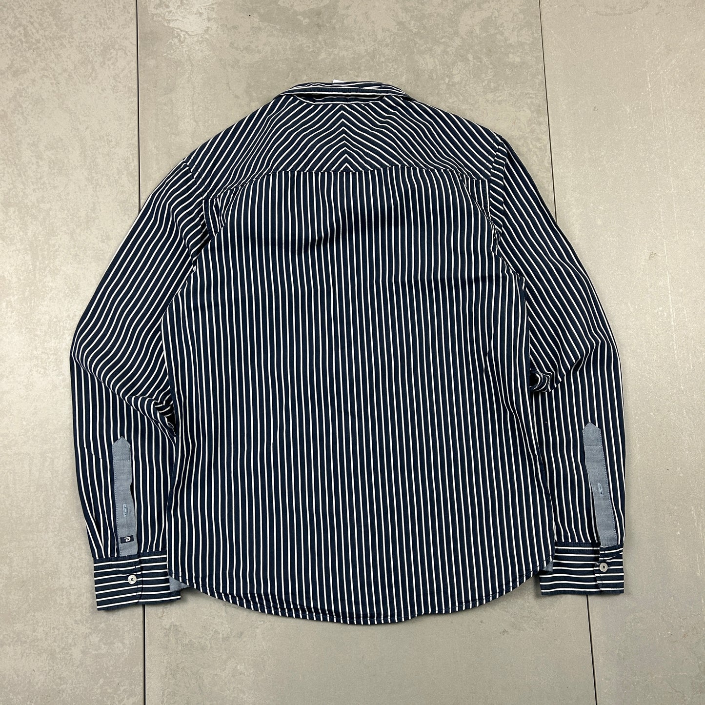 Vintage Diesel Striped Pinstripe Button Up Navy Shirt - M