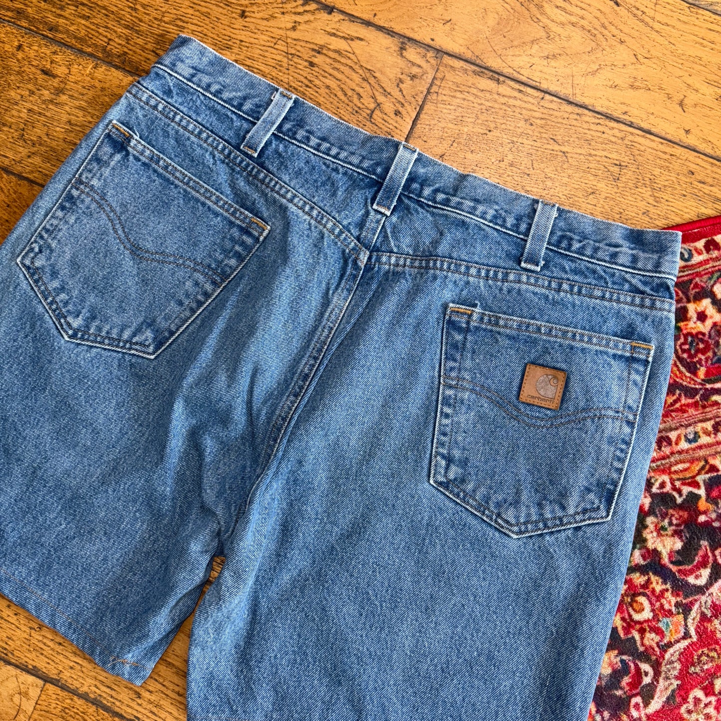 Vintage Carhartt Workwear Baggy Carpenter Blue Shorts - 38
