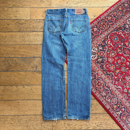 Vintage Levis 501 Straight Blue Denim Jeans - 30R